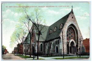 1907 New England Congregational Church Dearborn St. Chicago Illinois IL Postcard