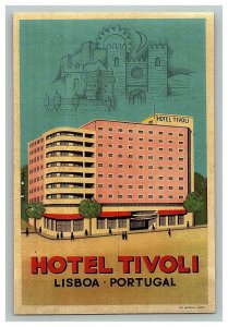 Hotel Tivoli Lisboa Portugal Deco Luggage Label Vtg Sticker Stamp Poster 