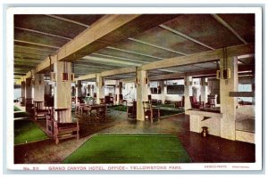 c1910 Grand Canyon Hotel Office Interior Chair Yellowstone Park Wyoming Postcard