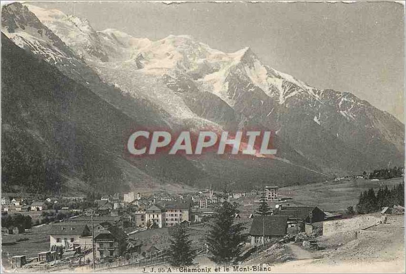 Old Postcard Chamonix and Mont Blanc