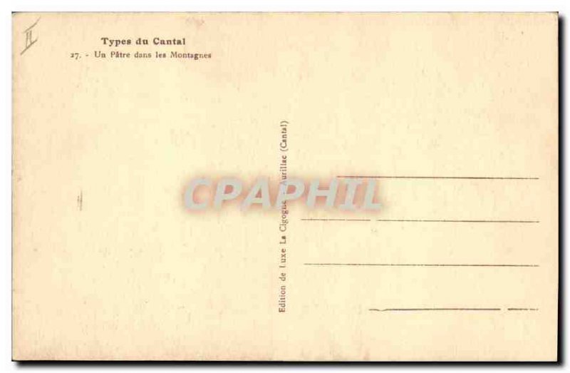 Old Postcard Folklore Cantal Types A patre in the mountains