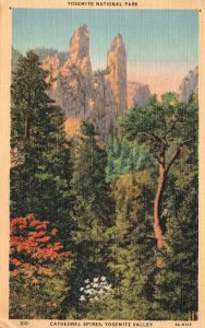 Vintage Postcard 1941 Cathedral Spires Yosemite Valley Yosemite National Park