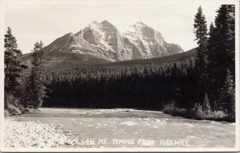 Byron Harmon #931 Mt. Temple from Railway AB Alberta Unused RPPC Postcard G86