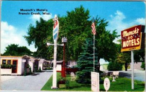 Postcard MOTEL SCENE Francis Creek Wisconsin WI AL3321