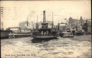 New York City New York NY South Ferry Rotograph 1900s-10s Postcard