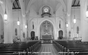 J72/ Houma Louisiana RPPC Postcard c40s Interior St Francis De Sales Church 103