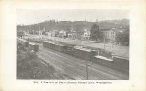 CASTLE ROCK, Washington WA ~ Trains FRONT STREET Scene 1911 Postcard