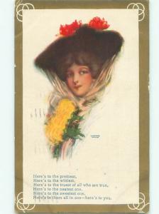 Divided-Back PRETTY WOMAN Risque Interest Postcard AA8306