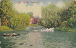 Illinois Chicago Boating Scene In Garfield Park 1911