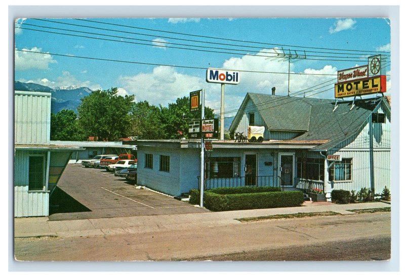 Vintage Wagon Wheel Hotel Nevada Ave, Colo Postcard F110E