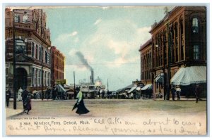 1906 Windsor Ferry Exterior Building Steamer Detroit Michigan Vintage Postcard
