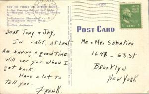 Greetings from San Jose CA, California - pm 1946 - Linen Large Letter