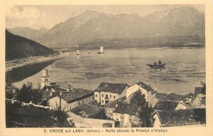 ITALY Belluno Santa Croce sul Lago sailing vessel rowboat Alpes