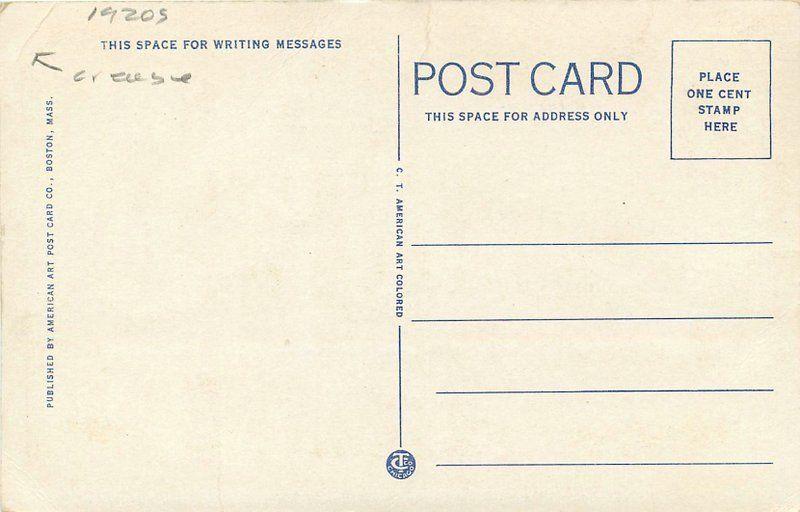Ashworth Hotel Cafe Autos 1920s Hampton Beach New Hampshire postcard 8267 Flag