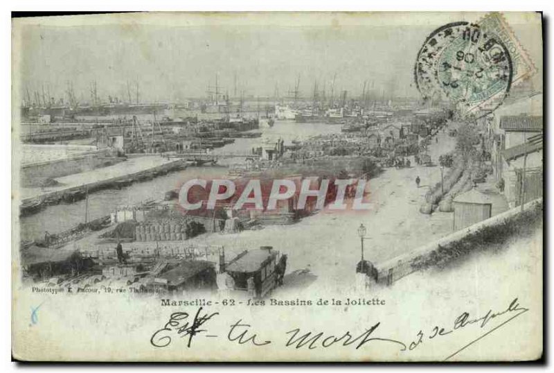 Old Postcard Marseille on the Joliette Basins