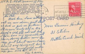 Miami, Florida PARROT JUNGLE Woman in Bikini 1952 Linen Vintage Postcard