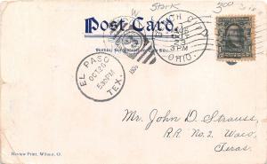 D28/ Justus Ohio Postcard 1906 Sugar Creek Twp High School U.B. Church