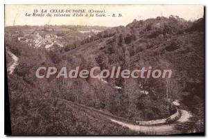 Postcard Old La Celle-Dunoise La Route Du Ruisseau Isle OF A Train
