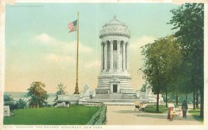 New York Soldiers & Sailors Monument, Detroit Pub White Border Postcard Unused