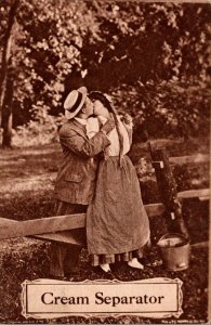 Romantic Couple Kissing Cream Separator 1911