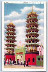 1934 Streets Of Shanghai China A Century Of Progress Chicago Illinois Postcard