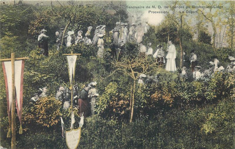 Sanctuaire de N. D. de Lourdes au Bouhay les Liege pilgrims procession 1911