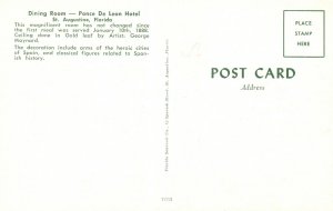 St. Augustine FL-Florida, Dining Room Ponce De Leon Hotel Vintage Postcard