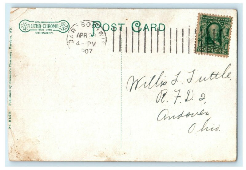 1907 Devil's Doorway, Devil's Lake, Baraboo, Wisconsin WI Postcard 