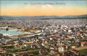 Bellingham WA Birdseye View c1910 Postcard