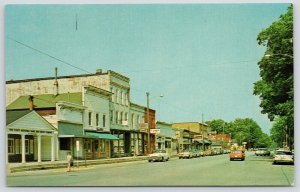 Centreville Michigan~Main Street~Bank~Hardware~Tavern~Pepsi Cap Sign~1950s Cars