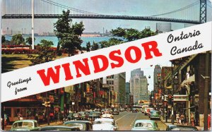 Canada Greetings From Windsor Ontario Vintage Postcard C260