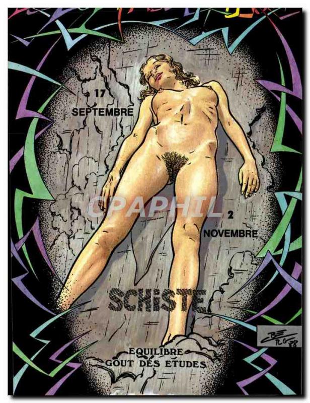 Postcard Modern Naked erotic Charles Berg Zodiac Etruscan Shale