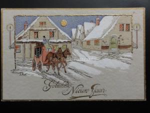 New Year: Gelukkig Nieun Jaan Old c1931 Old Postcard