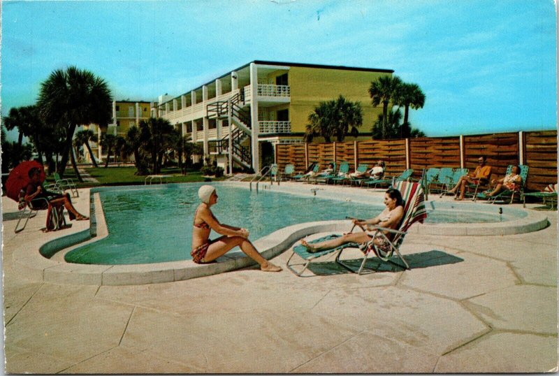 Alden Motel St Petersburg Florida FL Swimming Pool Postcard VTG UNP Koppel 