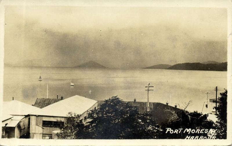 papua new guinea, PORT MORESBY, Harbour Scene (1920s) RPPC