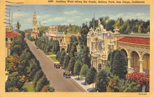 Looking West along the Prado Balboa Park San Diego California  