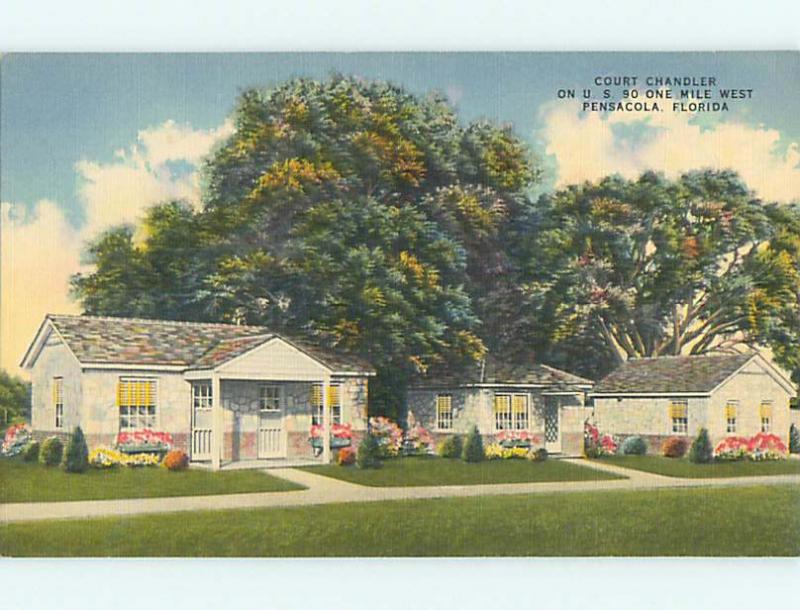 Unused Linen CHANDLER COURT MOTEL Pensacola Florida FL u7591-13