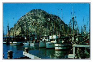 Postcard CA Fishing Fleet Morro Bay California Morro Rock 