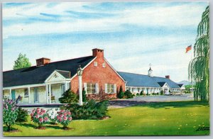 Vtg West Hatfield Massachusetts MA Jenny Lind Motel 1950s Postcard