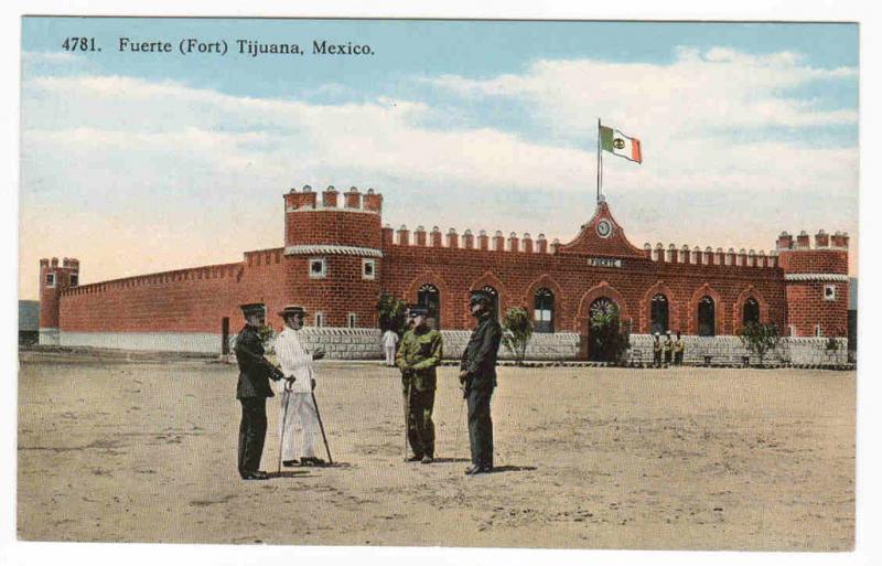 Fuerte Fort Army Military Tijuana Mexico 1916 postcard