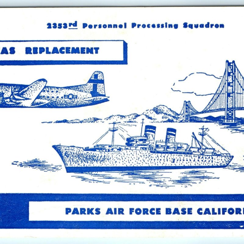 c1950s Arrived Postcard California Parks Air Force Base San Francisco Army A31