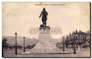 Postcard Valencia Old statue of General Championet