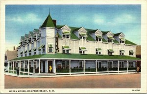 Ocean Houe Hampton Beach New Hampshire NH Linen Postcard Cuet Teich VTG UNP 