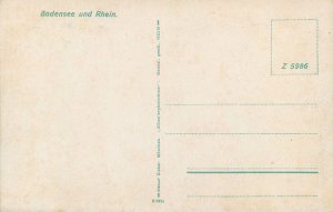 Souvenir Post card Bodensee und Rhein satellite area map