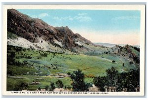 Tunnels No. 2 3 4 Rainbow Cut On Denver Salt Lake Railroad Colorado CO Postcard 