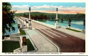 Pennsylvania Harrisburg New Market Street Bridge Crossing Susquehanna River C...