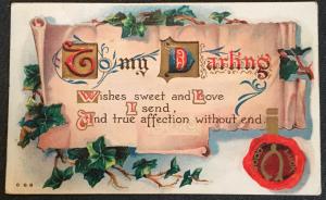 Vintage Postcard Used Embossed “To My darling...”  LB