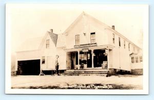 Postcard VT Plymouth Summer Capitol Post Office Store Gas Pump RPPC Photo J5