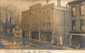 Lowville NY Town Hall G. W. Stowell Fish Market Posters Real Photo Postcard