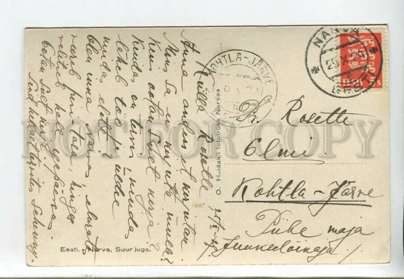 443413 Estonia 1929 year Narva waterfall Vintage photo RPPC